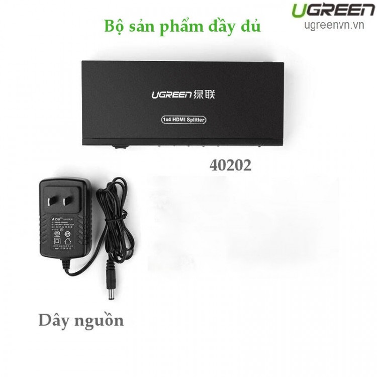 Bộ chia cổng HDMI 1 ra 4 Hỗ trợ full HD, 4K*2K@30Hz Chính hãng Ugreen 40202 Cao cấp