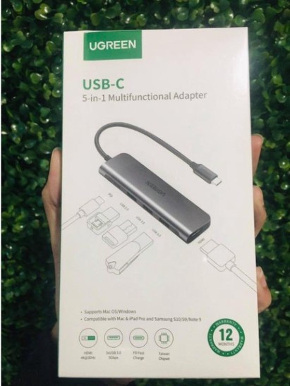 Hub chia 4 cổng USB 3.0 hỗ trợ cấp nguồn Micro USB chính hãng Ugreen 50985 cao cấp