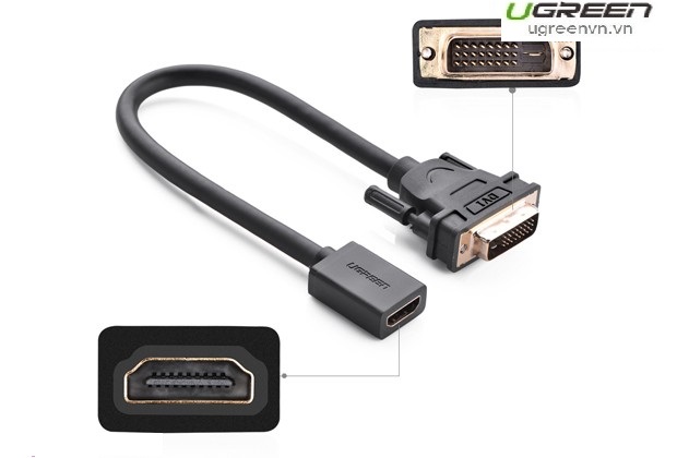 Cáp chuyển đổi DVI 24+1 to HDMI âm Ugreen 20118 chính hãng