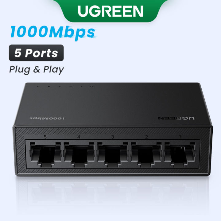 Switch chia mạng 5 cổng LAN Gigabit RJ45 10/100/1000Mbps Ugreen 35492EU cao cấp (EU Plug)