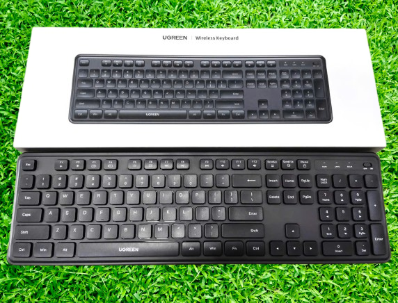 Bàn phím không dây 2.4Ghz dùng cho máy tính + laptop màu đen Ugreen 85050 K331