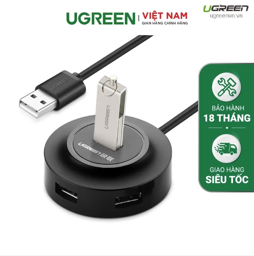 Bộ chia 4 cổng USB 2.0 Ugreen 20270 cao cấp