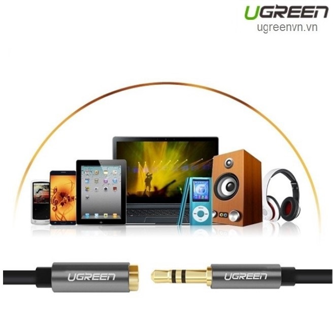 Cáp Audio 3.5mm nối dài 2m chính hãng Ugreen 10594 cao cấp