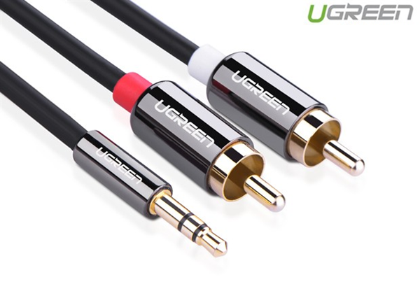 Cáp Audio 3,5mm ra 2 đầu RCA dài 2m chính hãng Ugreen 10584