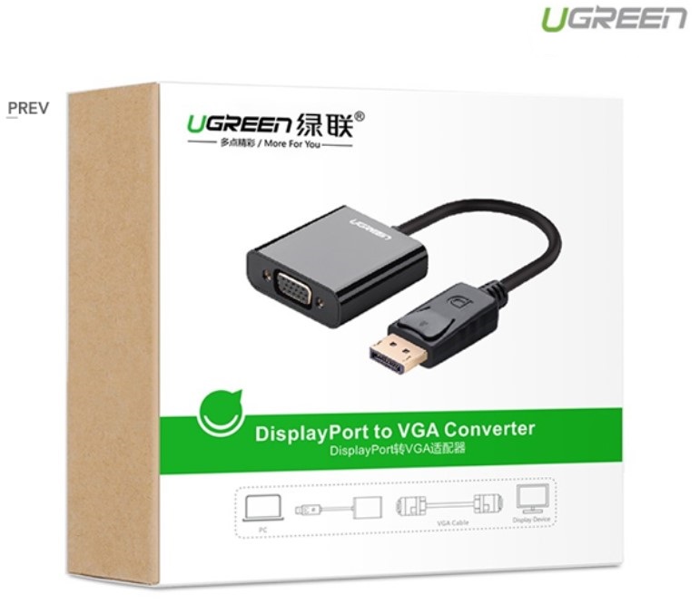 Cáp chuyển đổi Displayport to VGA chính hãng Ugreen 20415 cao cấp