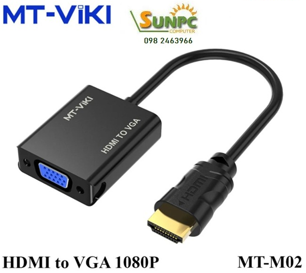 Cáp chuyển đổi HDMI sang VGA dài 20cm MT-ViKi MT-M02 cao cấp