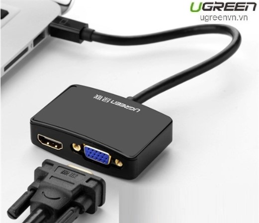 Cáp chuyển đổi Mini Displayport to HDMI và VGA cao cấp chính hãng Ugreen 10439