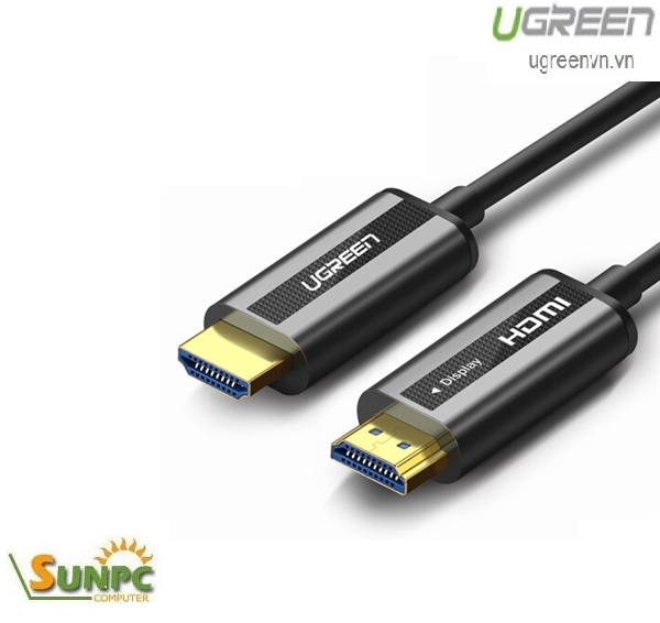 Cáp HDMI 2.0 sợi quang hợp kim kẽm 20m hỗ trợ 4K/60Hz chính hãng Ugreen 50216 cao cấp