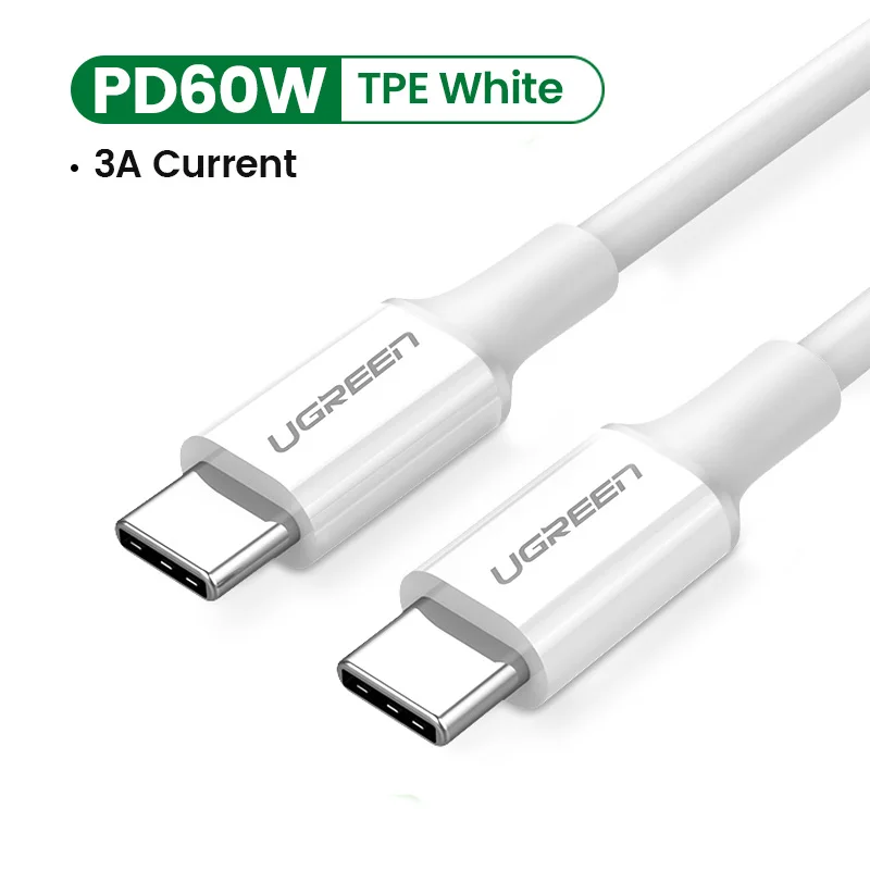 C&aacute;p sạc, dữ liệu USB Type-C to USB Type-C d&agrave;i 1M hỗ trợ PD 60W Ugreen 60518