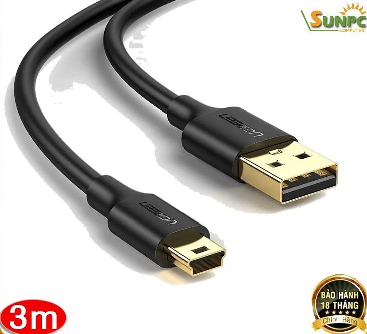 Cáp USB 2.0 to USB Mini 1,5m mạ vàng Chính hãng Ugreen 10385