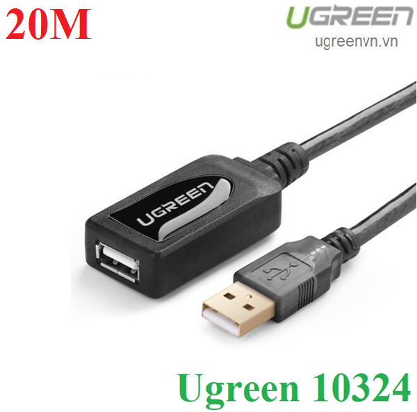 Cáp USB nối dài 20m có chíp khuếch đại chính hãng Ugreen 10324 Cao cấp