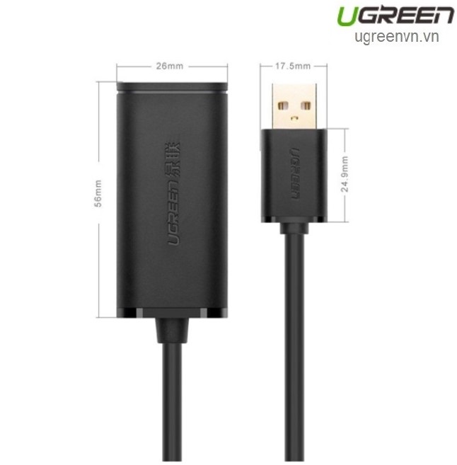 Cáp USB nối dài 5m có chíp khuếch đại Ugreen 10319 chính hãng