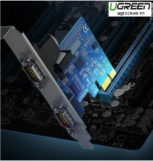 Card chuyển đổi PCI express sang cổng 2 cổng Com RS232 Ugreen 80116 cao cấp