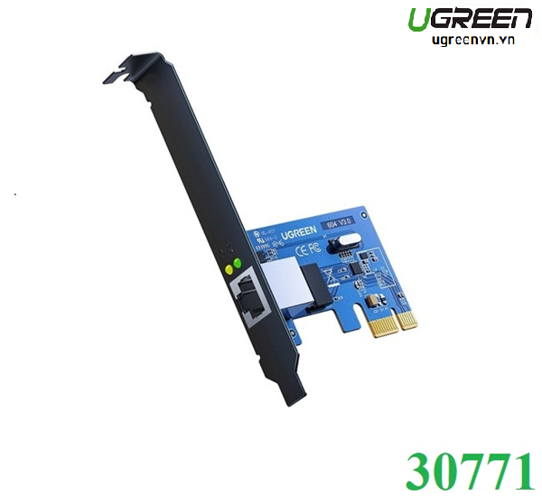 Card mạng Lan PCI Express Gigabit Ethernet 10/100/1000Mbps Ugreen 30771 cao cấp