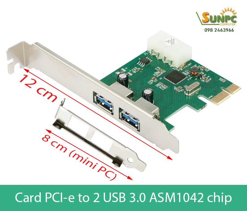 Card mở rộng PCI-E to 2 USB 3.0 Chipset ASM1042