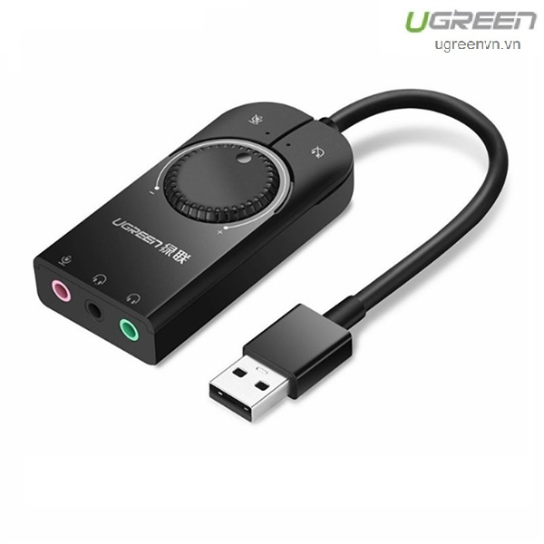 Card Sound USB 2.0 có điều khiển volume hỗ trợ Mic&Loa chính hãng Ugreen 40964 cao cấp