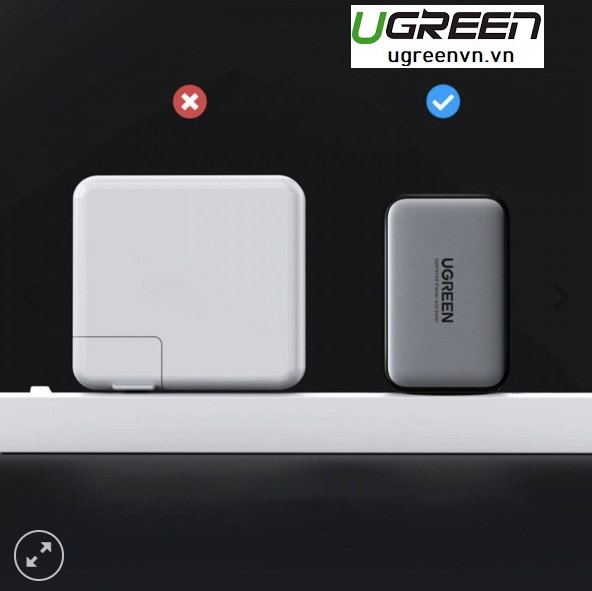 Củ sạc nhanh GaN 65W Ugreen 10335, 3 cổng, 2 USB-C và 1 USB Type-A