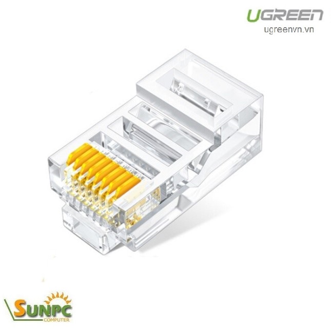 Đầu bấm mạng Cat6 mạ vàng 50c/hộp Ugreen 50962 cao cấp