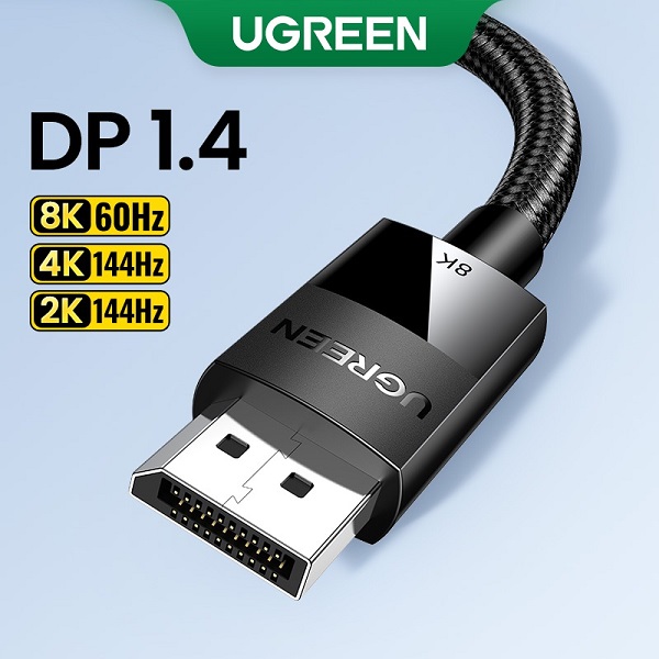 Cáp Displayport 1.4 dài 2m hỗ trợ 8K@60Hz 4K@240Hz chính hãng Ugreen 80392 cao cấp