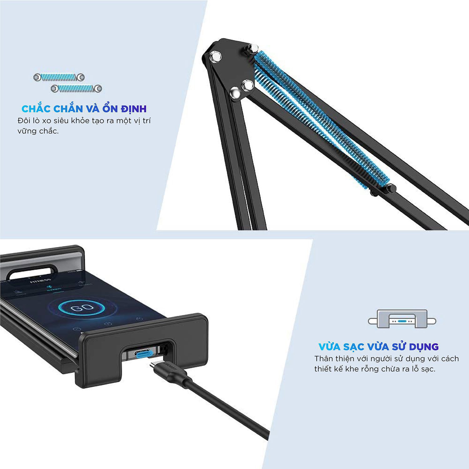 Giá đỡ kẹp bàn đa năng cho điện thoại và máy tính bảng Xoay 360 Ugreen LP142/50394 cao cấp