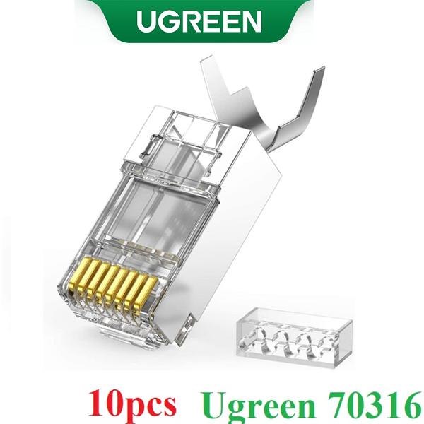 Hạt mạng RJ45 Cat6a/Cat7 gói 10pcs chính hãng Ugreen 70316 cao cấp