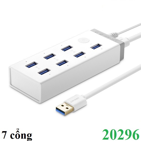 Hub đa năng gồm 7 cổng USB 3.0 Ugreen 20296 kèm sạc điện thoại, máy tính bảng...