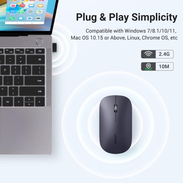 Chuột Máy Tính Bluetooth Ugreen 25159 - Hỗ Trợ Kết Nối USB 2.4G