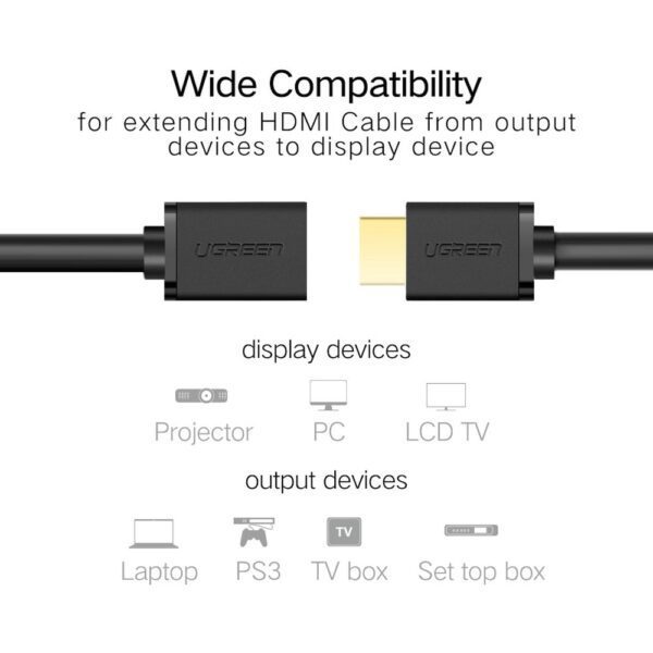Cáp HDMI nối dài 5M hỗ trợ 4K 2K Ugreen 10146 chính hãng