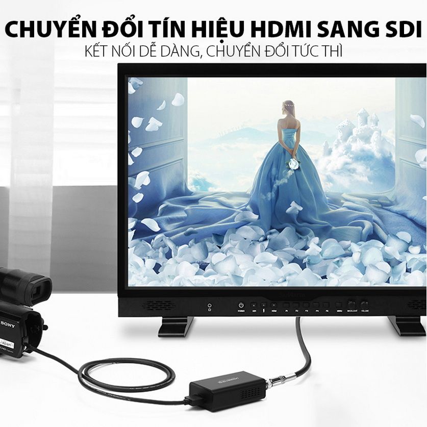 Bộ chuyển đổi HDMI to SDI cho camera hỗ trợ 1080p Ugreen 40966 cao cấp