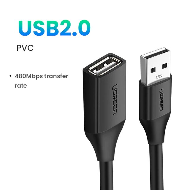 Cáp USB 2.0 nối dài 0,5m chính hãng Ugreen 10313 cao cấp
