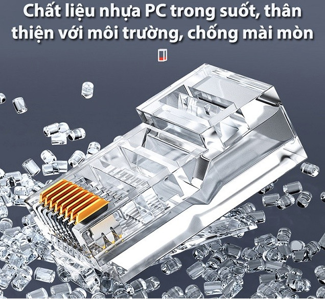 Hạt mạng RJ45 Cat6/Cat6e 100c chính hãng Ugreen 60558