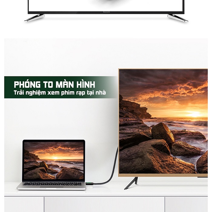 Cáp HDMI 2.0 sợi quang hợp kim kẽm 50m hỗ trợ 4K/60Hz Ugreen 50219 cao cấp