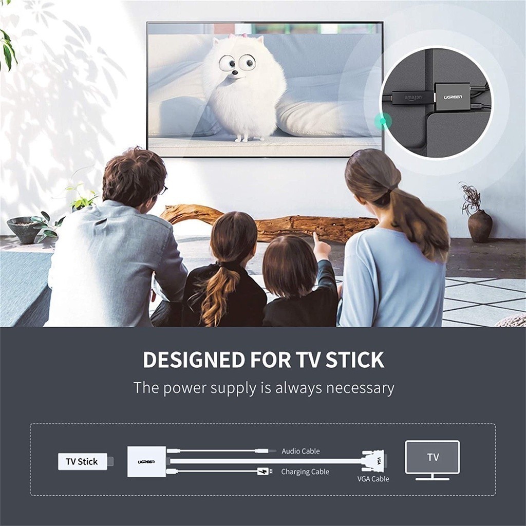 Cáp chuyển đổi HDMI sang VGA có âm thanh Ugreen 20694 chính hãng