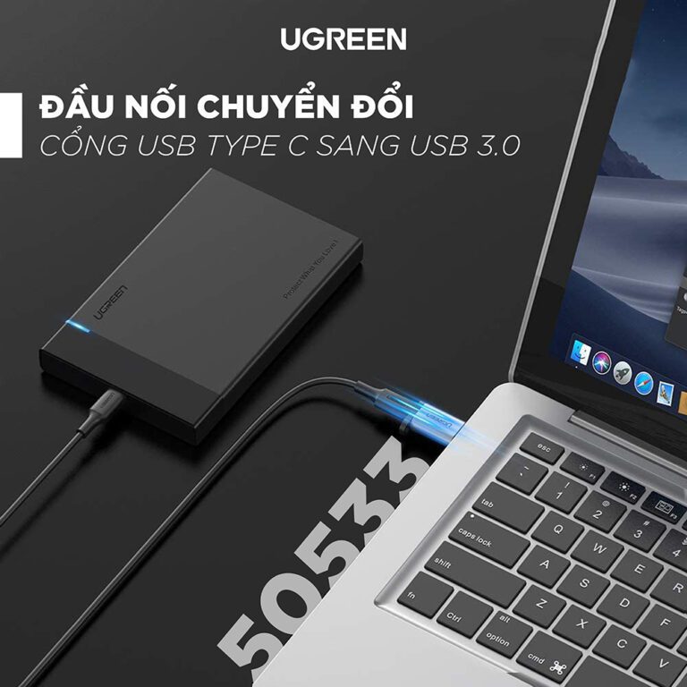 Đầu chuyển đổi USB 3.0 to USB type-C chính hãng Ugreen 50533 cao cấp