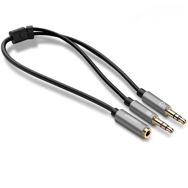 Cáp Audio 3,5mm âm ra 2 đầu 3,5mm 1 Mic 1 loa chính hãng Ugreen 20899 mạ vàng cao cấp