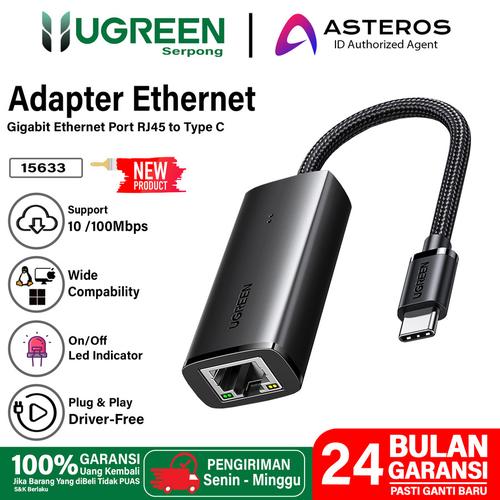 Cáp chuyển đổi USB Type-C 3.1 to Lan Gigabit 10/100Mbps Ugreen 15633 cao cấp