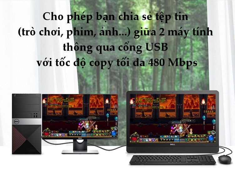 Dây data USB 2.0 (Data Link) truyền dữ liệu giữa các máy tính dài UGREEN 20233