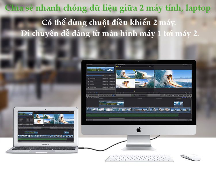 Dây data USB 2.0 (Data Link) truyền dữ liệu giữa các máy tính dài UGREEN 20233