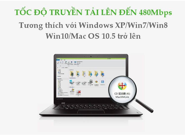 Dây data USB 2.0 (Data Link) truyền dữ liệu giữa các máy tính dài UGREEN 20233