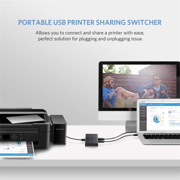 Bộ chia máy in 1 ra 2 cổng USB 2.0 chính hãng Ugreen 30345 cao cấp