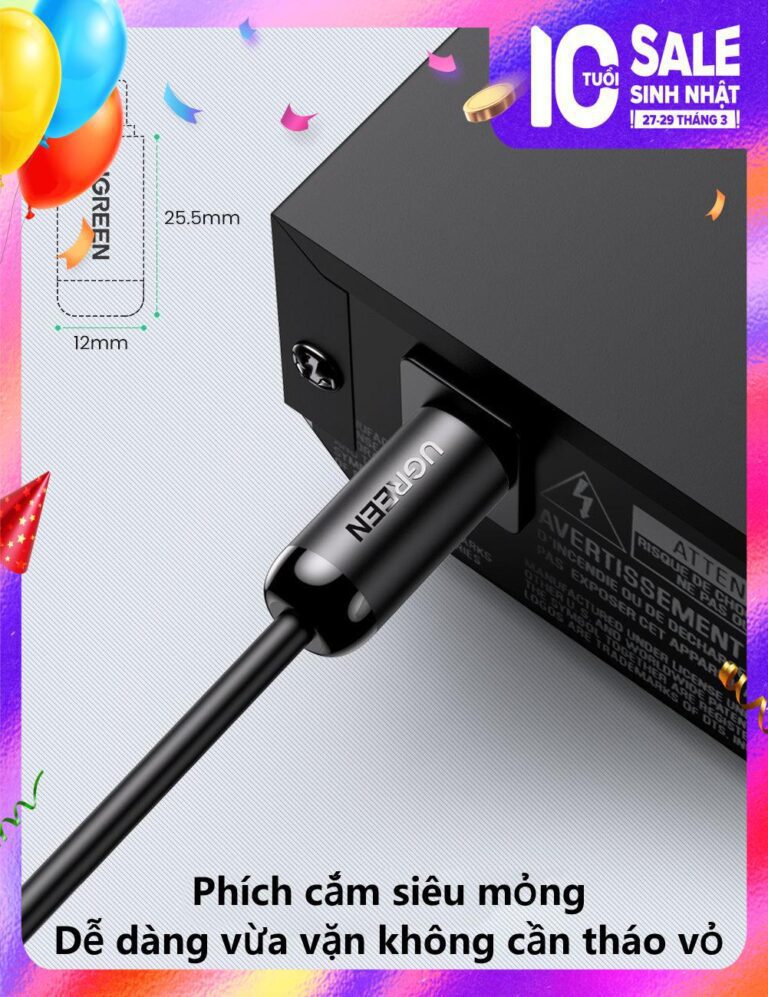 Cáp quang âm thanh Digital Optical Audio Toslink dài 2m Ugreen 70892 cao cấp