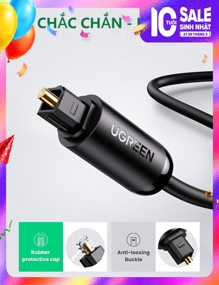 Cáp quang âm thanh Digital Optical Audio Toslink dài 2m Ugreen 70892 cao cấp