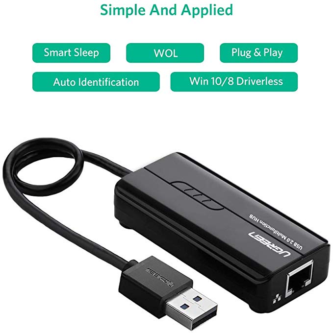 Bộ chia 3 cổng USB 3.0 tich hợp cổng Mạng Gigabit 10/100 / 1000Mbps Ugreen 20265