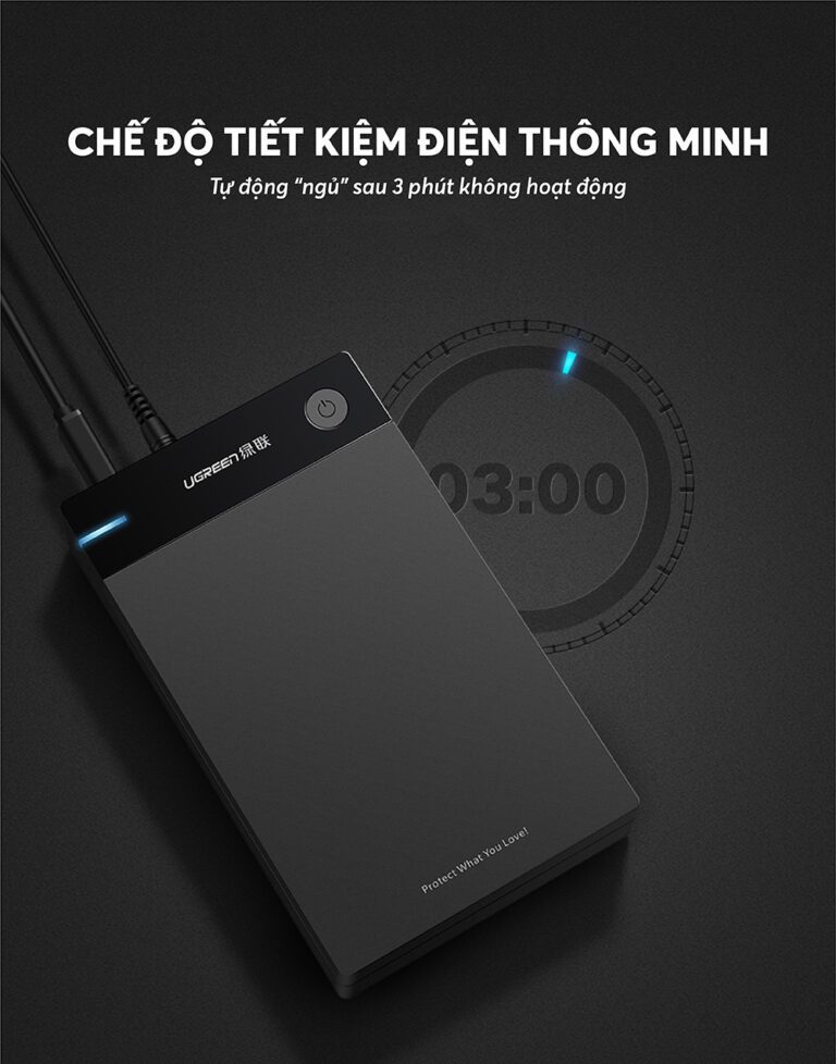 Hộp đựng ổ cứng 3,5 inch Sata/ USB 3.0 hỗ trợ 16TB Ugreen 50423 cao cấp