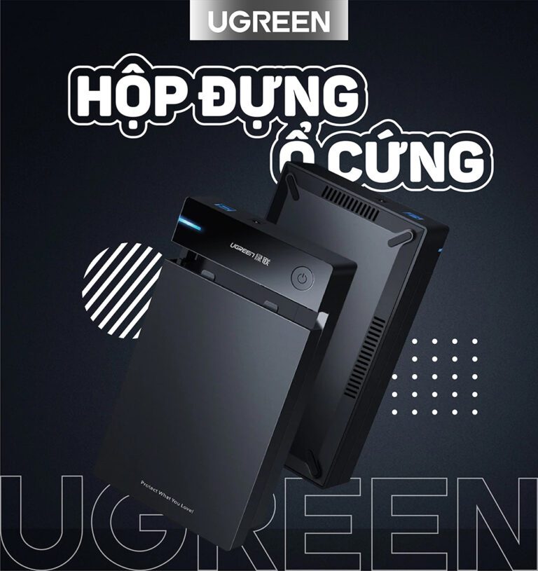 Hộp đựng ổ cứng 3,5 inch Sata/ USB 3.0 hỗ trợ 16TB Ugreen 50423 cao cấp