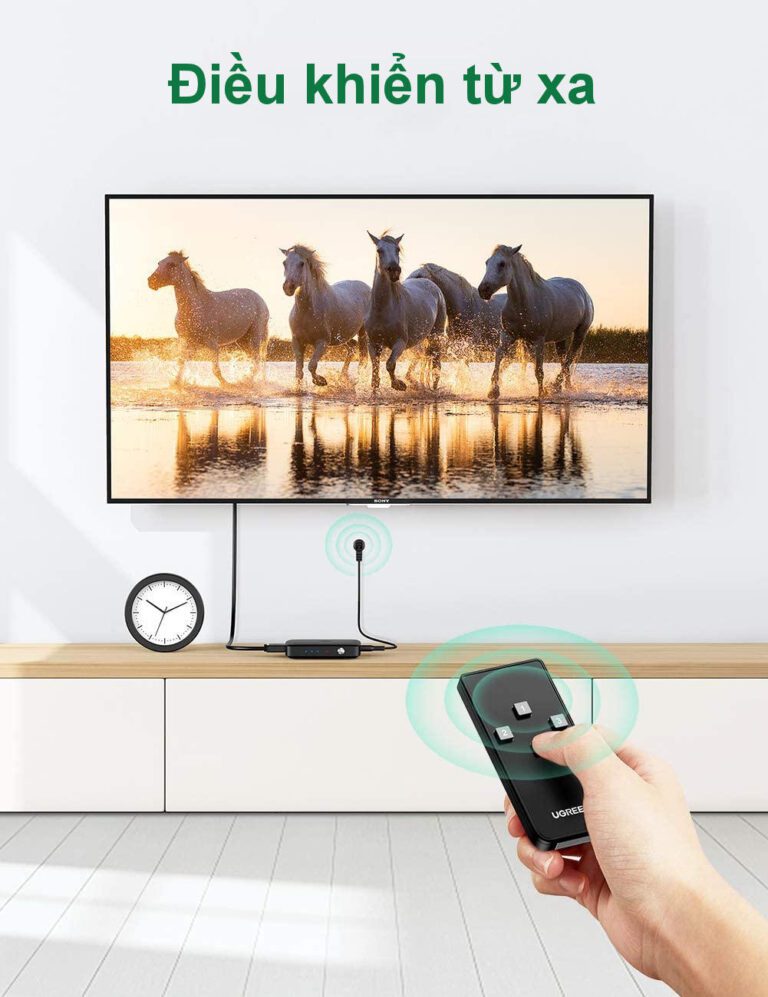 Thiết bị chuyển mạch HDMI 3 vào 1 ra hỗ trợ 4K@30Hz 3D 1080p Ugreen 80125 (Có remote)