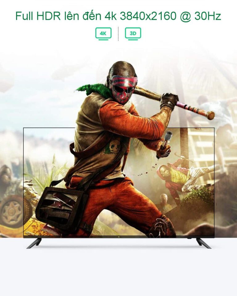Thiết bị chuyển mạch HDMI 3 vào 1 ra hỗ trợ 4K@30Hz 3D 1080p Ugreen 80125 (Có remote)