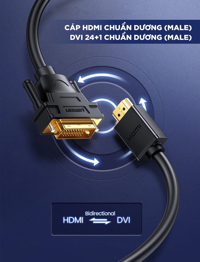 Cáp chuyển đổi HDMI to DVI 24+1 dài 3m HD106 chính hãng Ugreen 10136