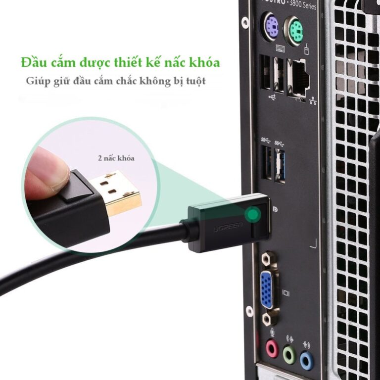 Cáp chuyển đổi Displayport to Displayport dài 3m 2K*4K@60Hz 28AWG Ugreen 10212 cao cấp