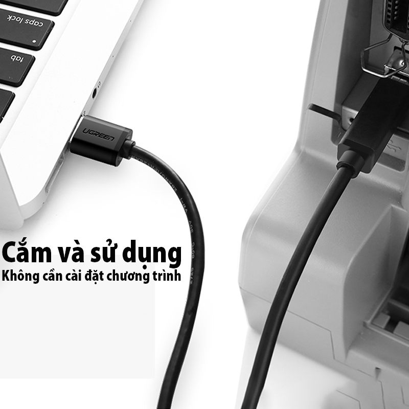 Cáp máy in USB dài 3m chính hãng Ugreen 10328 cao cấp